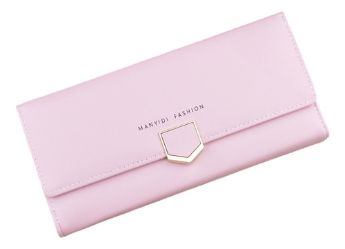 Cartera De Cuero Suave Simple De Moda Para Mujer