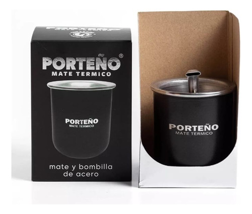 Mate Acero Inoxidable C/ Bombilla En Caja Regalo Ideal Fcg