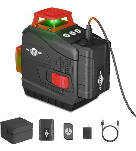 Nivel Laser Recargable Verde 8 Líneas Autonivelante +control