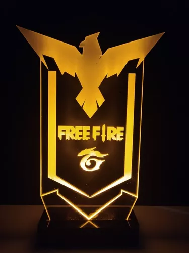 Abajur Luminária Free Fire Freefire Personalizado Com Nome