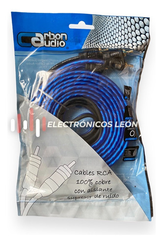 Cable Rca De Audio 5 Metros Carbón Audio Kit 20 Piezas 100%