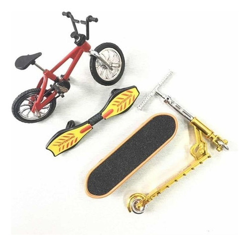 4pcs Mini Bicicleta Para Dedo Deportes Monopatín Set