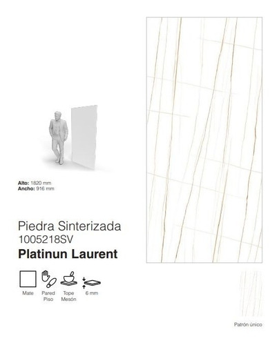 Piedra Sinterizada, Ovefland, Platinum Laurent 900x1800x6mm