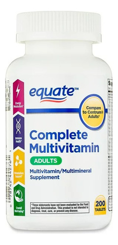 Vitaminas 200 Cápsulas Equate