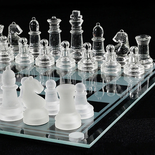 Ajedrez De Vidrio 25 X 25 Cms Juego Mesa Glass Chess