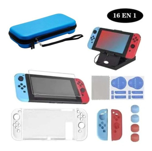 Para Nintendo Switch Case, 16 En 1 Kit De Accesorios