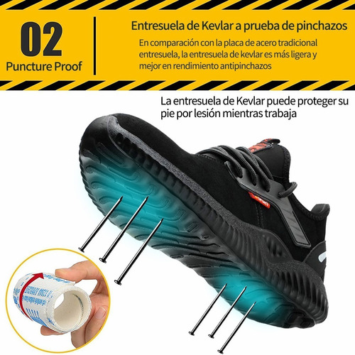 Imagen 5 de 10 de Tenis Zapato De Seguridad Industrial Con Casquillo