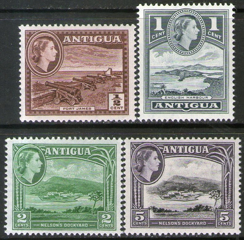 Antigua 4 Sellos Mint Cañones, Fuerte, Astillero Año 1963