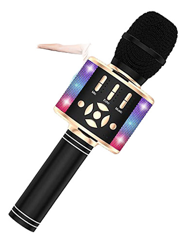 Microfono Musical Karaoke Bluetooth Inalambrico Color Negro