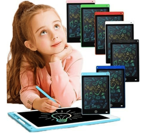 Pizarra Mágica Lcd Niños Tableta Multicolor 12'' Mayoreo 10 Kits De Colores Surtidos