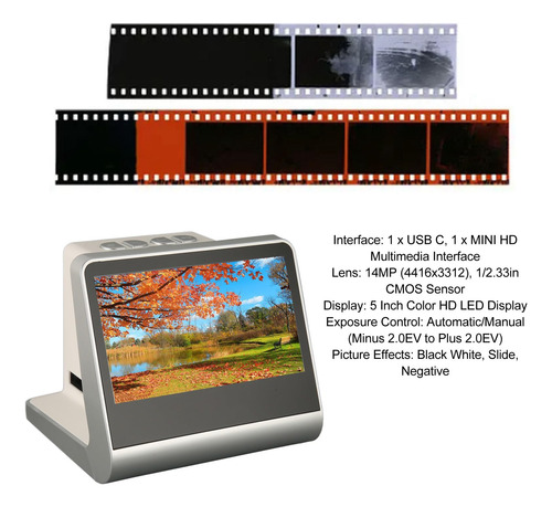 Scanner Digital De Filme E Slide De 22 Mp, Filme Negativo E
