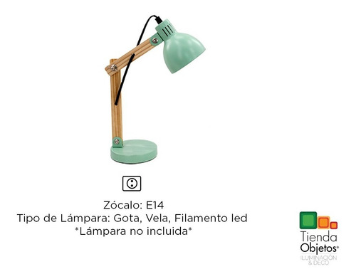 Imagen 4 de 8 de Lámpara De Escritorio Moderna Nordica E14 Fiona