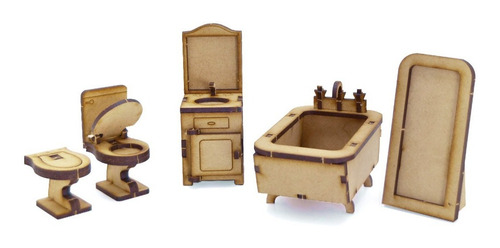 Casita De Muñeca + 36 Muebles Casa Granero Fibrofacil Lolita