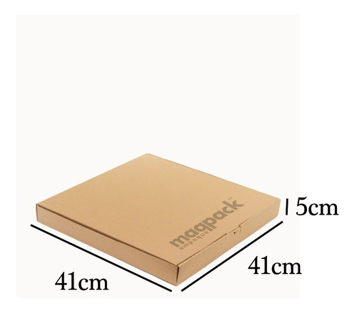Imagen 3 de 7 de 50 Cajas Para Pizza 41x41x5cms Carton Microcorrugado Kraft