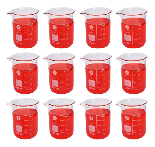 Vaso Precipitado De Vidrio 150 Ml Paq C/12 Jf Lhabo