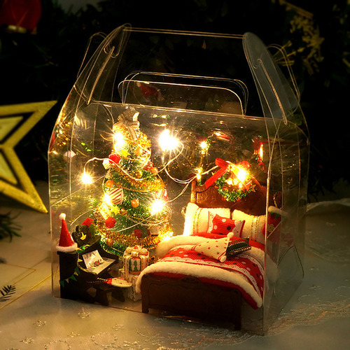 [ Kit De Casa De Muñecas En Miniatura Navideña For