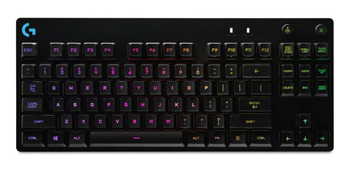 Imagen 1 de 2 de Teclado gamer Logitech Serie Pro G Pro QWERTY GX Blue Clicky inglés US color negro con luz RGB
