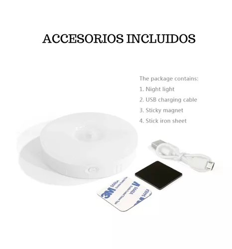 Aplique Luz LED Mini Foco USB Recargable Sensor Movimiento