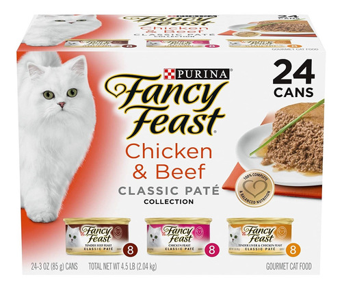 Alimento Para Gatos De Pollo Y Carne De Res (24) Pack