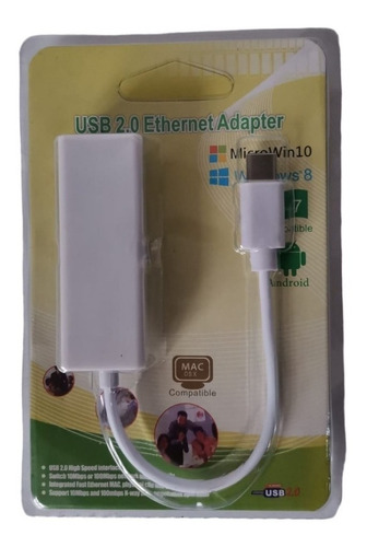 Adaptador Convertidor Usb C Internet Rj45 10 / 100 Cable Red