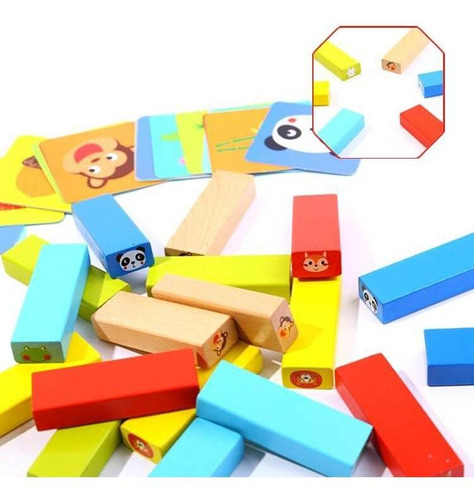 Imagem 2 de 3 de Jogo Jenga - Animais - Tooky Toy