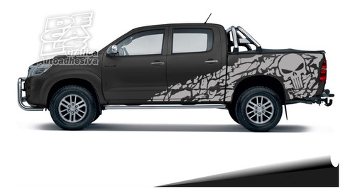 Calco Toyota Hilux Punisher Decoracion Calavera Laterales