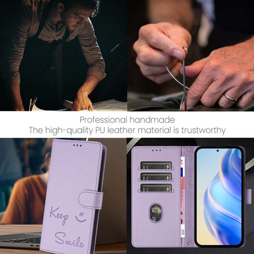 Funda De Piel Con Forma De Cara Sonriente Para Oppo A60 4g/a60 5g Con Función Atril, Cierre Magnético, Bloqueo Rfid