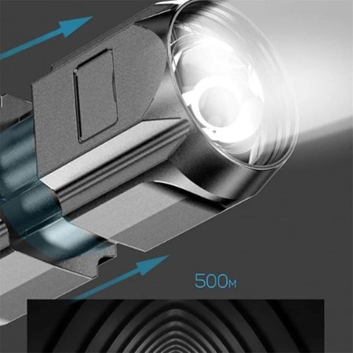 Lanterna Led Tática Recarregável 2pcs 900000 Lúmens Com