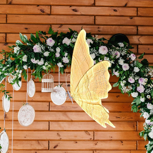 Candelera Colgante De Mariposa Luz Cálida De 80 Cm