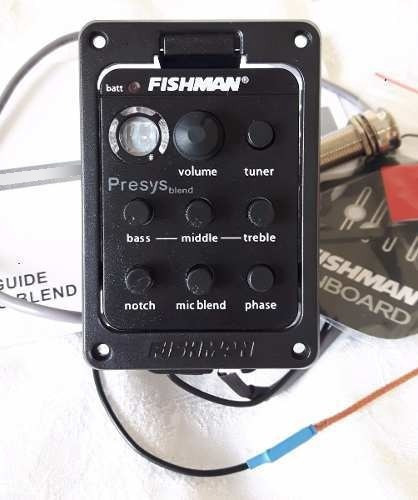 Kit 3 Captador Violão Fishman 301 Presys Blend Afinador Mic