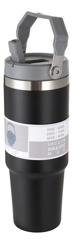 Botella Vacuum Térmica 890 Ml Con Manija Diseño Termica Color Negro
