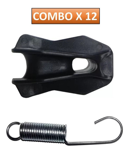 Combo Aislador + Resorte Cerco Eléctrico X 12 Unidades Alfa