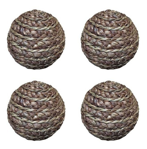 Set De 4 Bolas De Mimbre