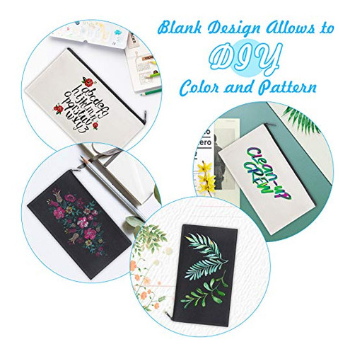 Bolsa De Maquillaje De Algodón Negro Con Cremallera