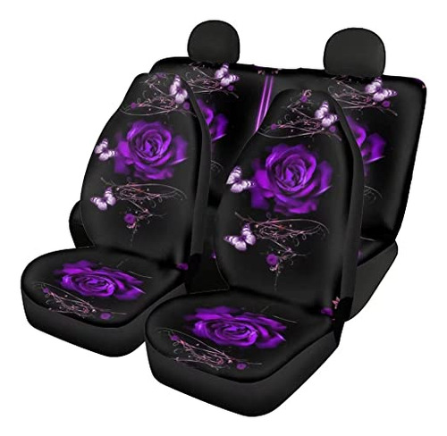 Fuibeng Cubierta De Asiento De Rosa Púrpura,purple Rose Flow