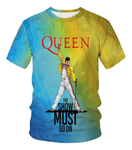 Camiseta Masculina Impresa En 3d Queen Band Freddie Mercury