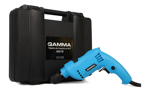 Imagen 1 de 3 de Taladro percutor eléctrico de 10mm Gamma G1901K 650W + accesorios con maletín de transporte 220V 50Hz