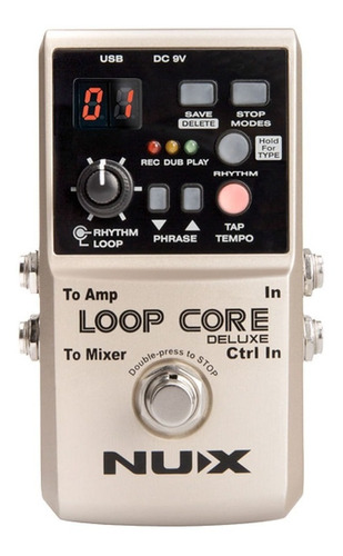 Looper Pedal Nux Loop Core Deluxe Guitar Bass + Rocker Music