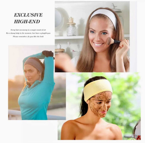 Banda Diadema Toalla Spa Facial Maquillaje Limpieza Cabello