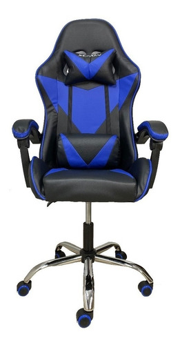 Silla de escritorio Senon BGS01 gamer ergonómica  negra y azul