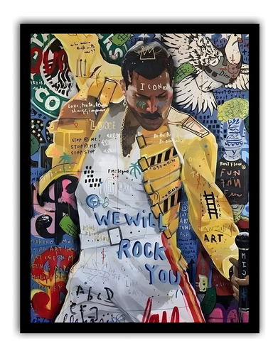 Cuadro Freddie Mercury Arte Pop Street Art Decorativo