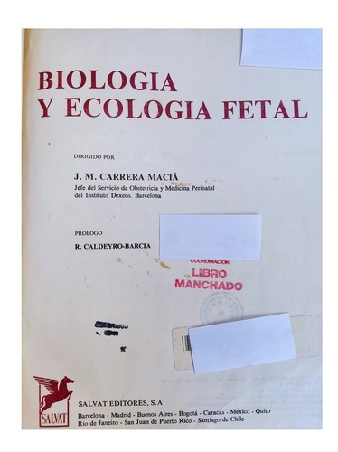 Libro Biología Y Ecología Fetal J. M. Carrera Maciá 159f4