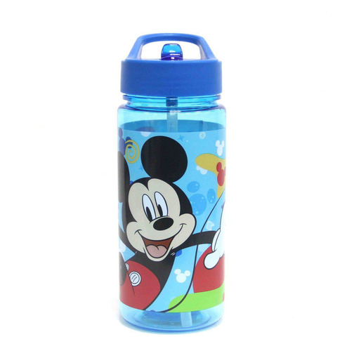 Botella Infantil Con Bombilla Mickey 500ml Mk6663s Color Azul Claro