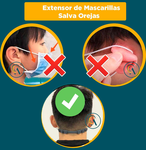 Extensor De Mascarillas, Protector Salva Orejas,silicon 100u