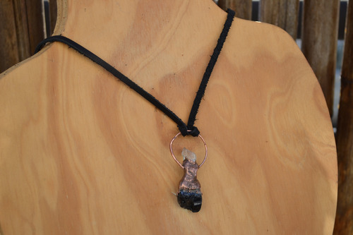 Dije De Cuarzo Cristal Y Turmalina Negra, Set De Piedras