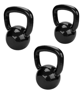 1 Ketllebell Emborrachado De 8kg + 1 De 10kg + 1 De 12kg