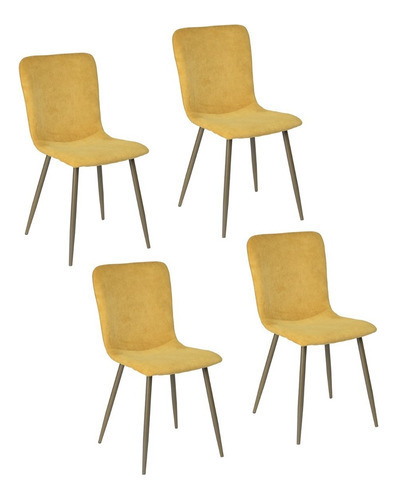 Homemake Furniture 4 Sillas De Comedor Amarillo