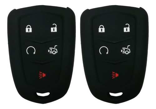 2 Piezas  Rubber 5 Botones Smart Key Fob Funda Protectora Si