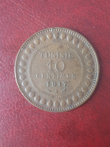 Moneda Túnez 1917 10 Centimos 
