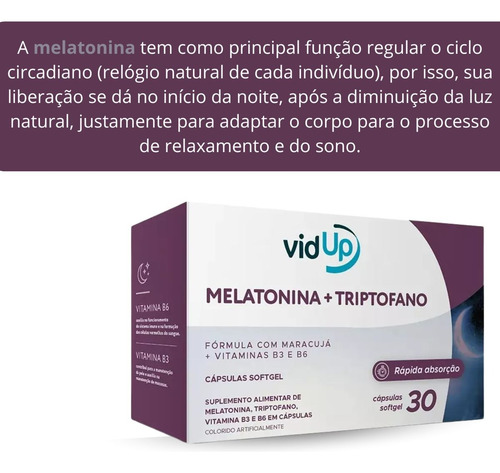 Melatonina+triptofano Vidup 30 Cápsulas Softgel Melatonina+triptofano